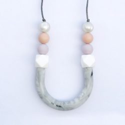 sorbet purple orane silicone bead necklace