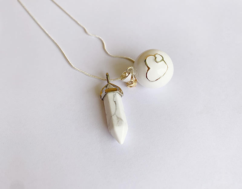 white marble pendant necklace