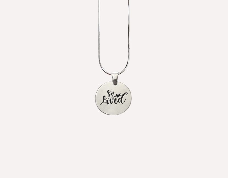 so loved silver quote pendant necklace charm