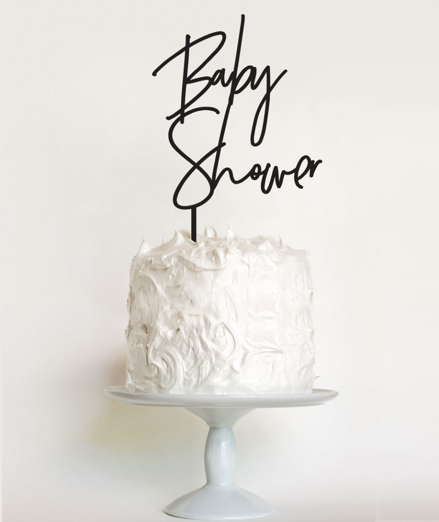 baby shower modern font cake topper