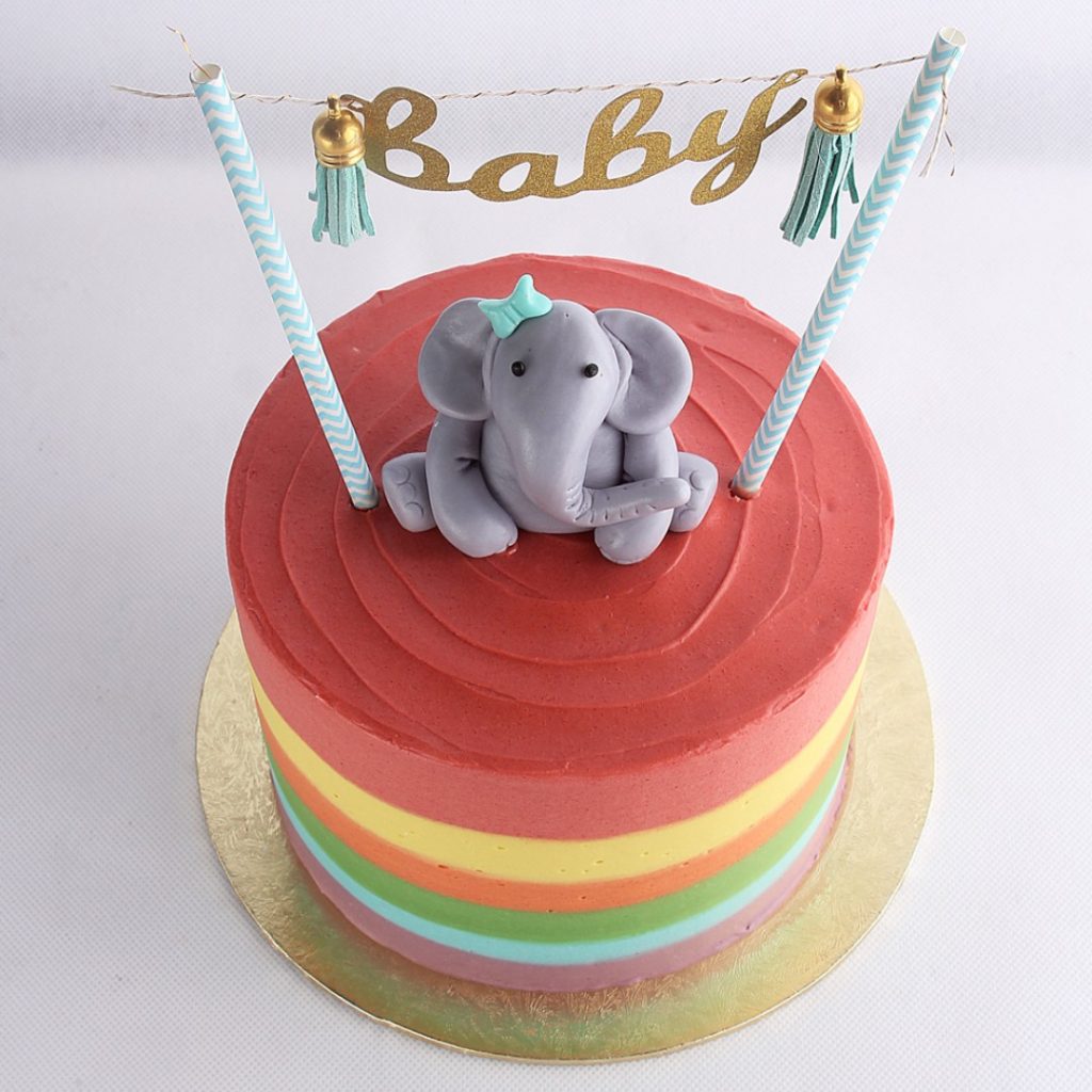 colourful baby shower cake