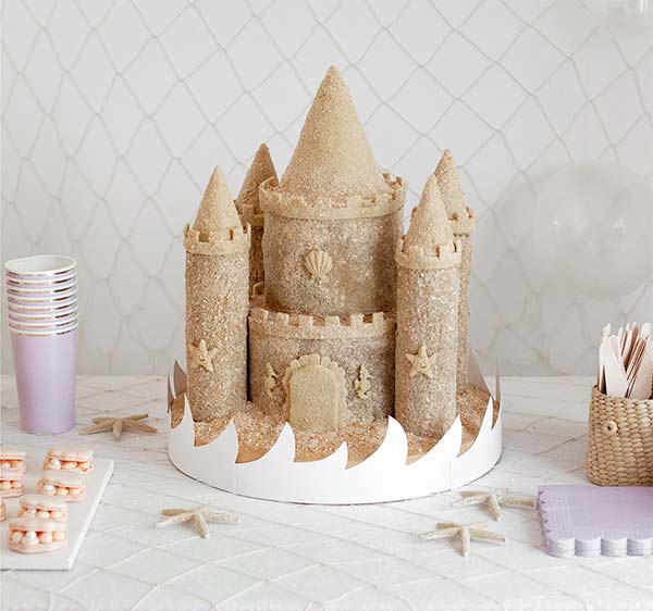 sand castle beach summer theme cake