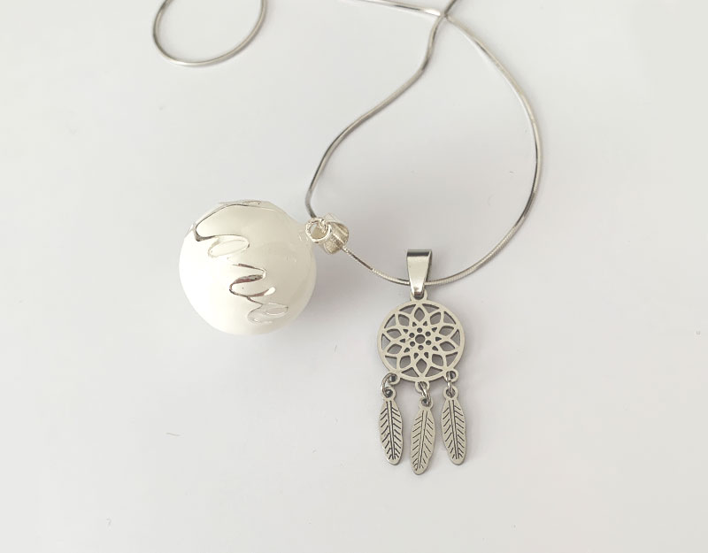 dreamcatcher pendant necklace silver love harmony ball