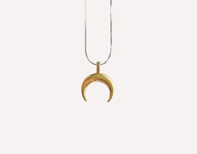 Half Moon necklace Pendant gold bebe bola