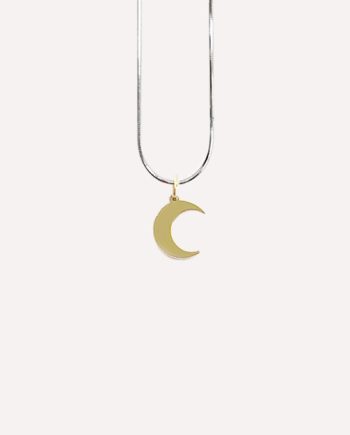 mini moon gold necklace pendant